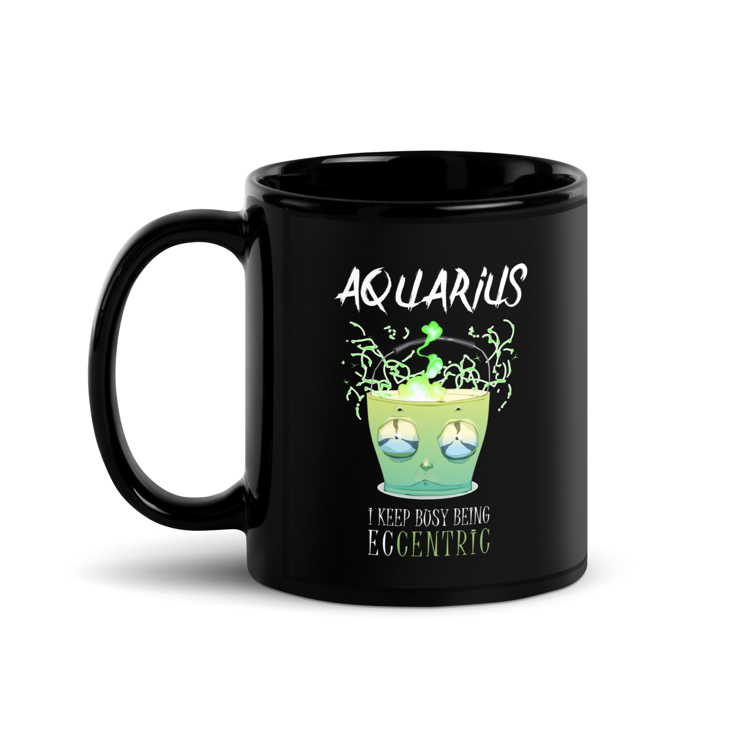 Aquarius Zodiac Black Glossy Mug