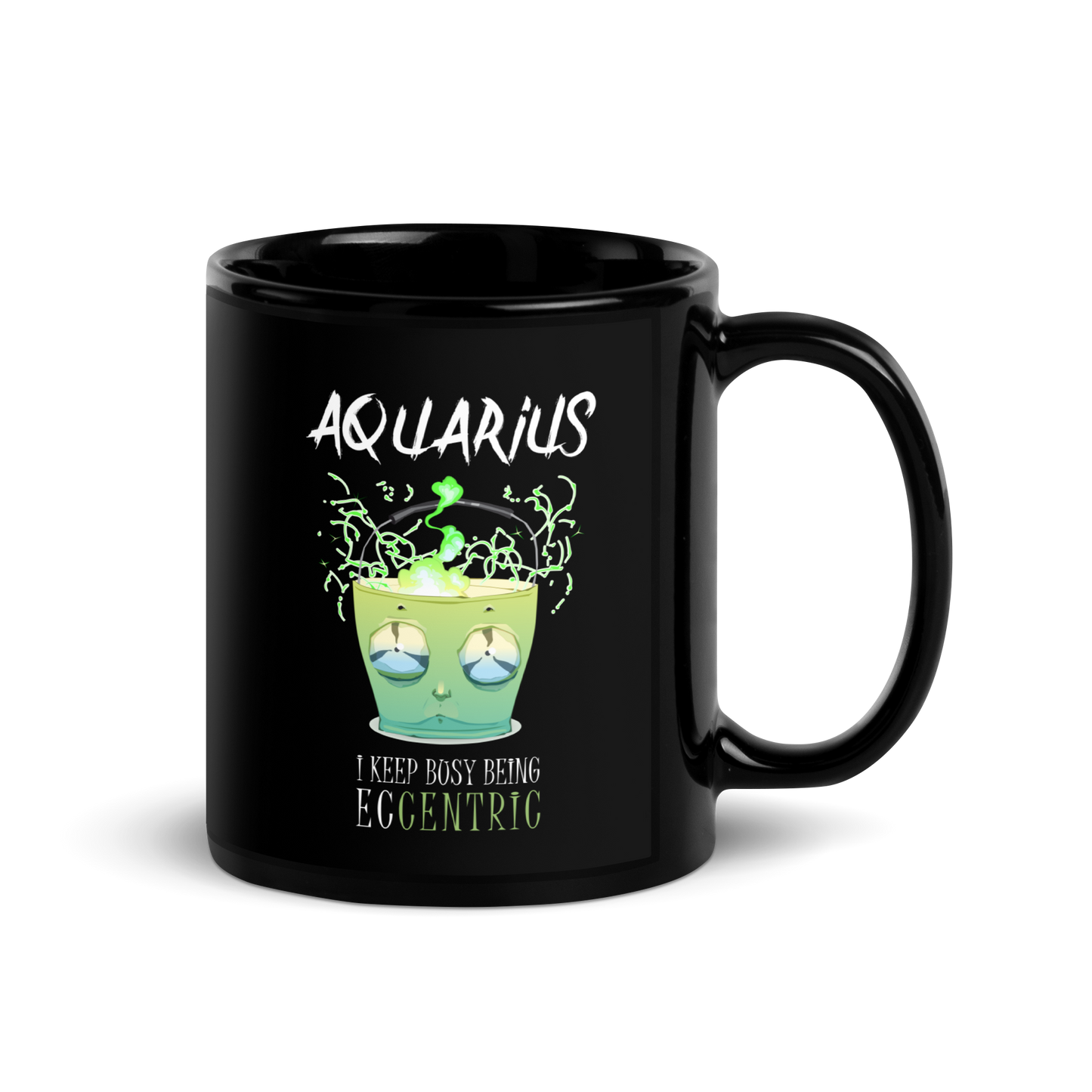 Aquarius Zodiac Black Glossy Mug